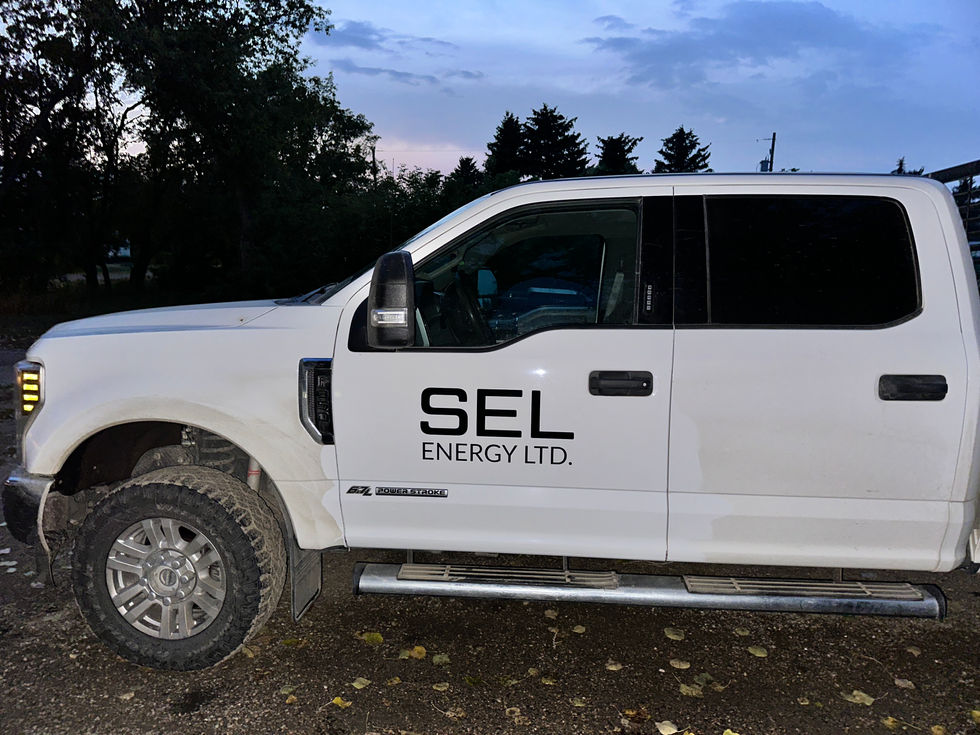 truck with vinyl decals on the door