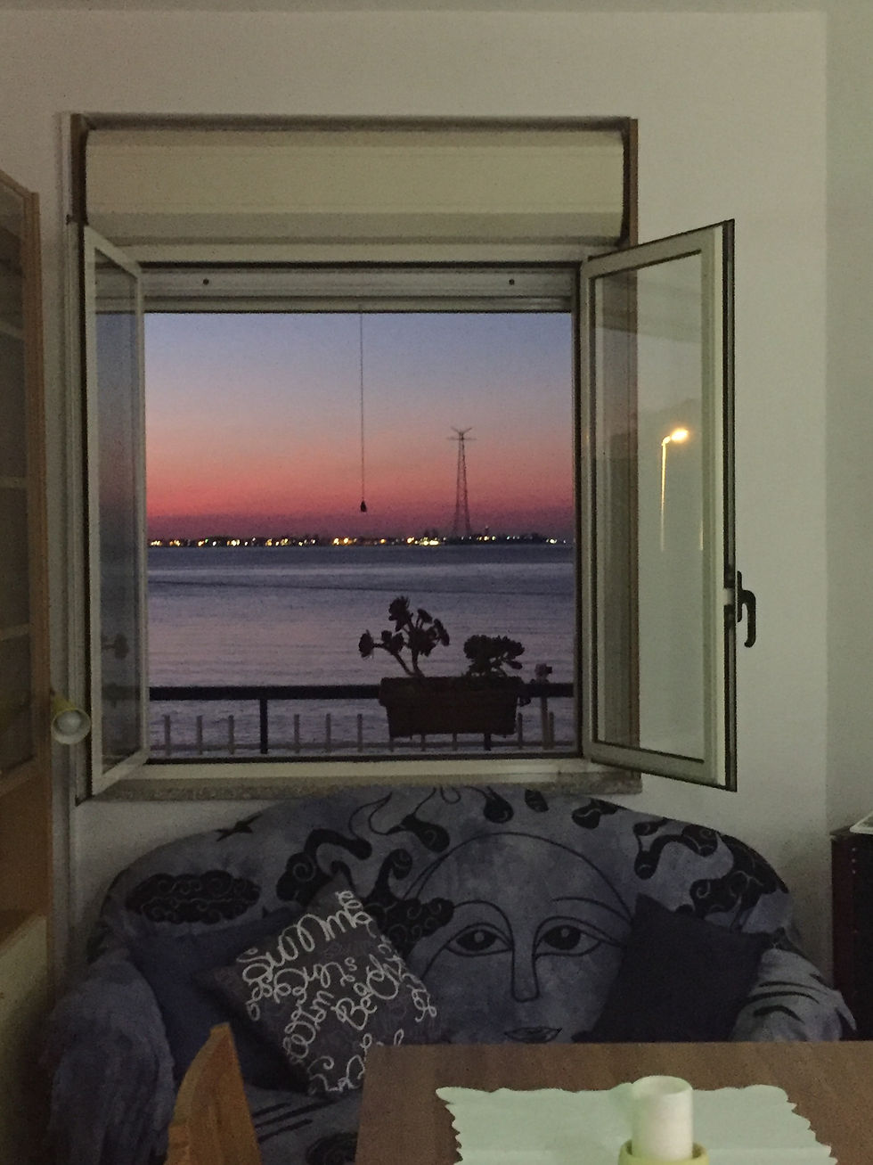 cucina vista tramonto poster