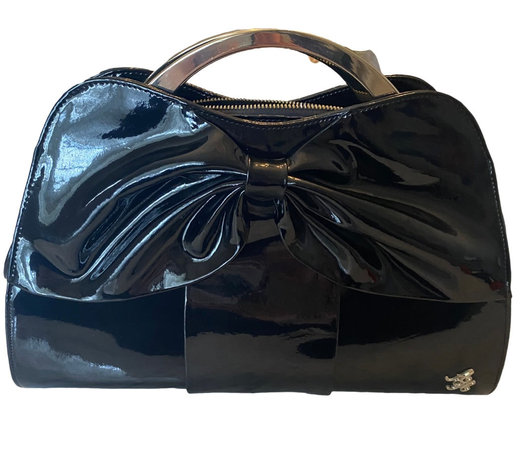 Alannah Hill Black Patent Leather Bag and Purse
