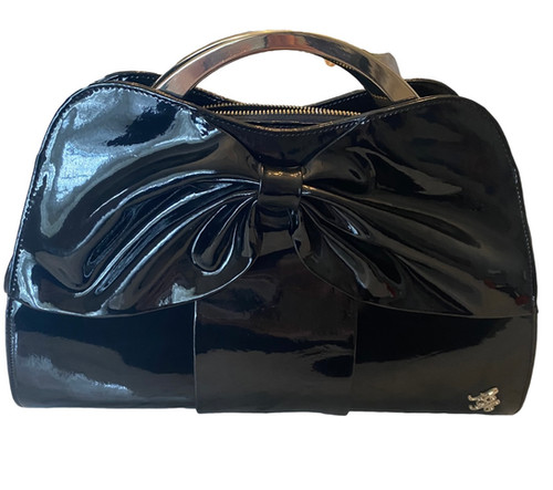 Alannah Hill Black Patent Leather Bag and Purse tortonibijoux