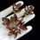 Thumbnail: Vintage Weiss Sparkling Mocha and Topaz Rhinestone Brooch & Earrings Demi Parure