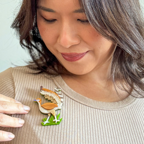 Erstwilder- Lottie The Lyrebird Brooch tortonibijoux