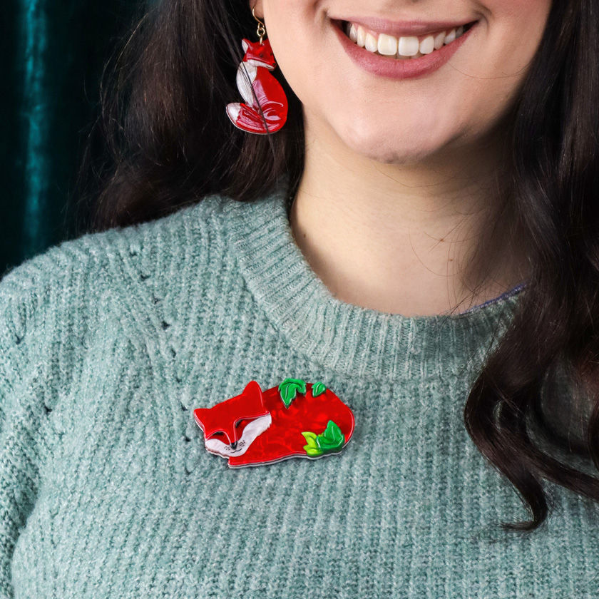 Thumbnail: Erstwilder- Snoozing Fox Brooch