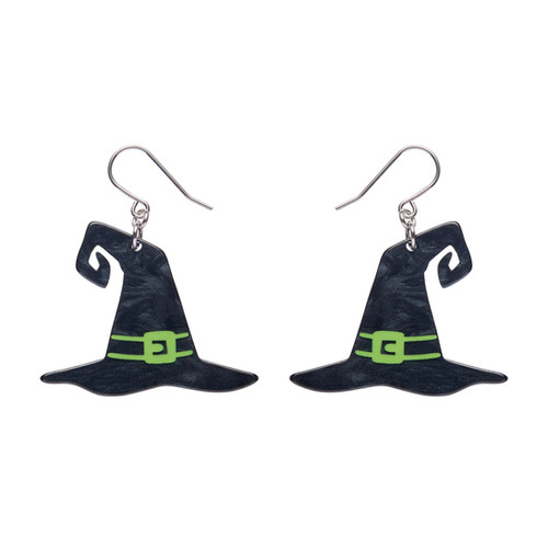 Erstwilder- Witch's Hat Drop Earrings Black tortonibijoux