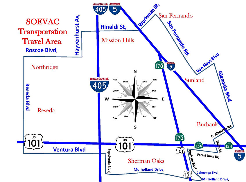 Map of our service area