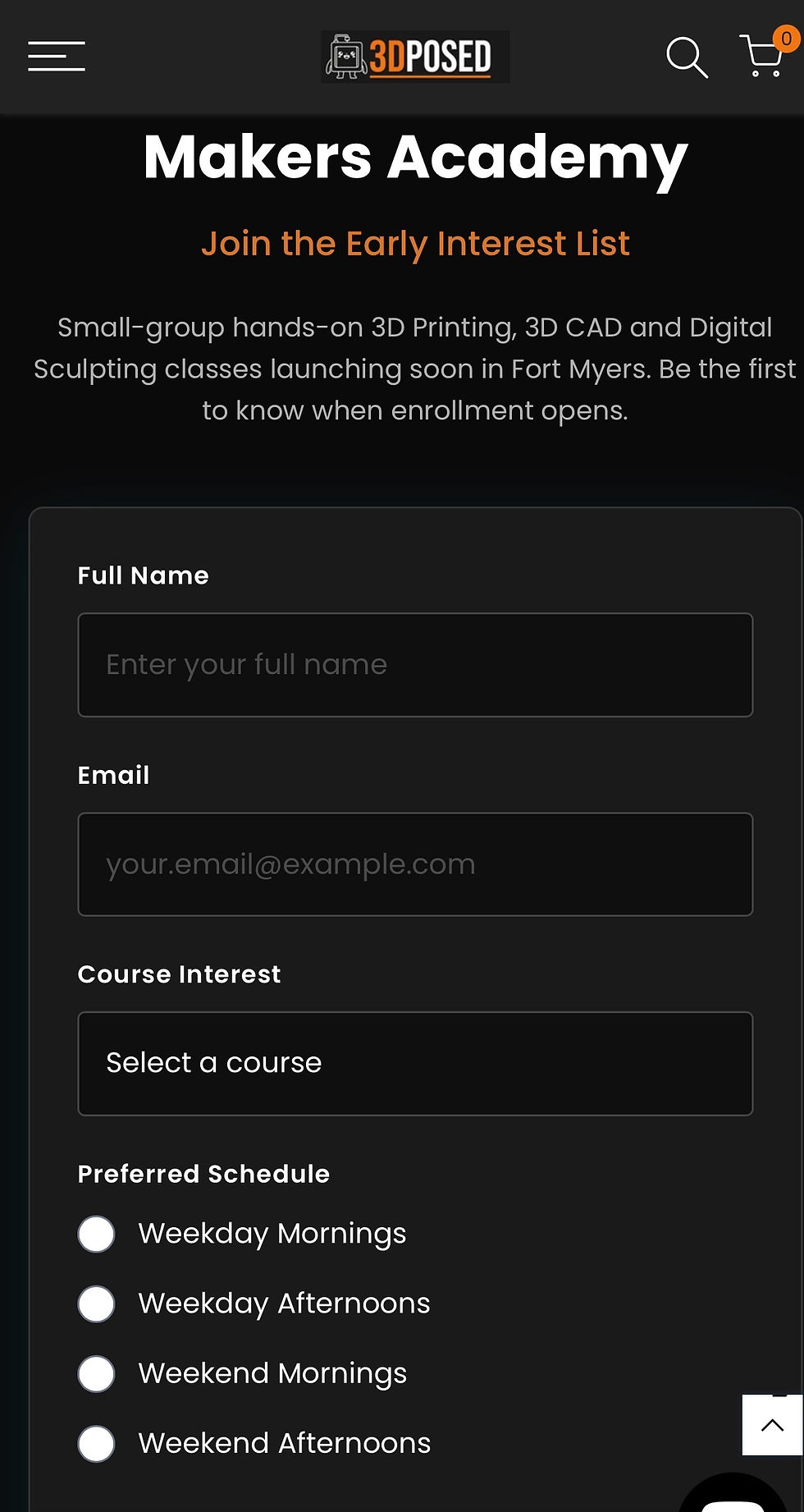 3d Classes Form