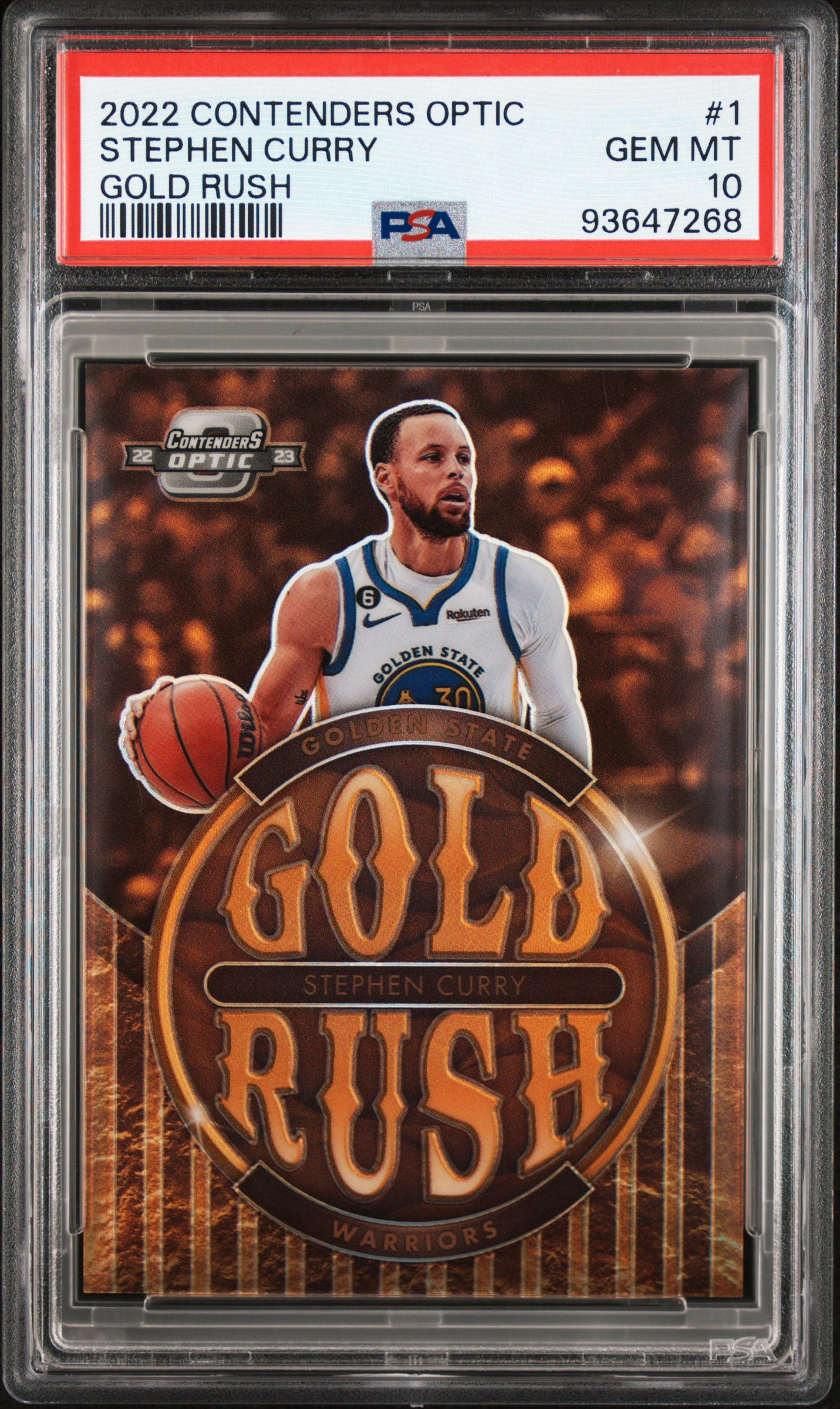 2022 Contenders Optic Stephen Curry Gold Rush SSP #1 PSA 10