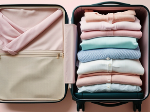 Neatly packed suitcase for a woman.