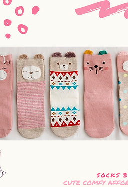 Kawaii Animal Cartoon 3D Ears Cotton Socks
