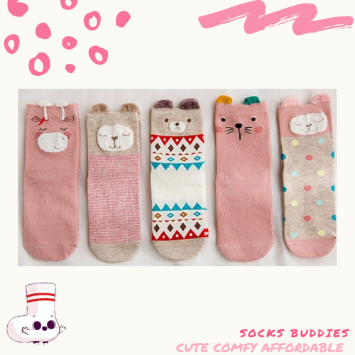 Kawaii Animal Cartoon 3D Ears Cotton Socks
