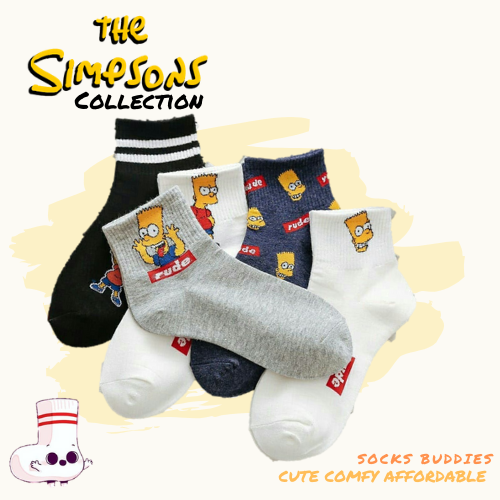 Cute Simpson Short Socks Korea Harajuku Street Funny Ankle Socks