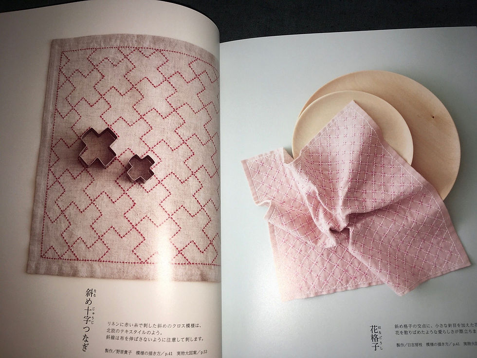 Thumbnail: 'Sashiko no kawaii hanafukin’ (cute sashiko flower cloths)