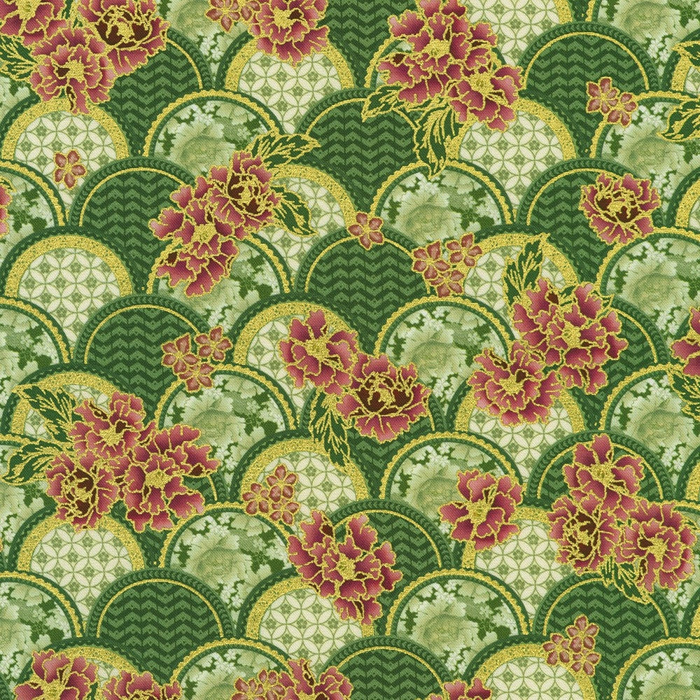 23506-51JADE 'Flowers Scallop' Imperial Collection,Robert Kaufman,