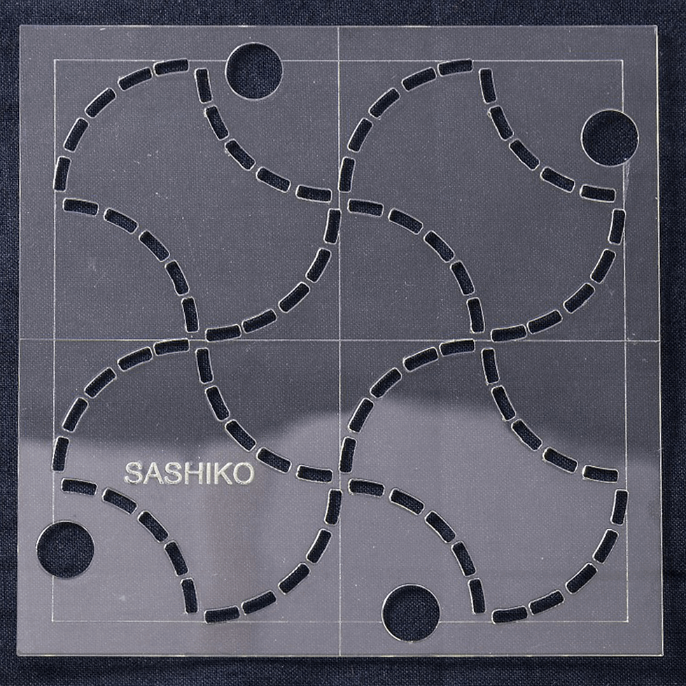 Thumbnail: sashiko template stencil fundō