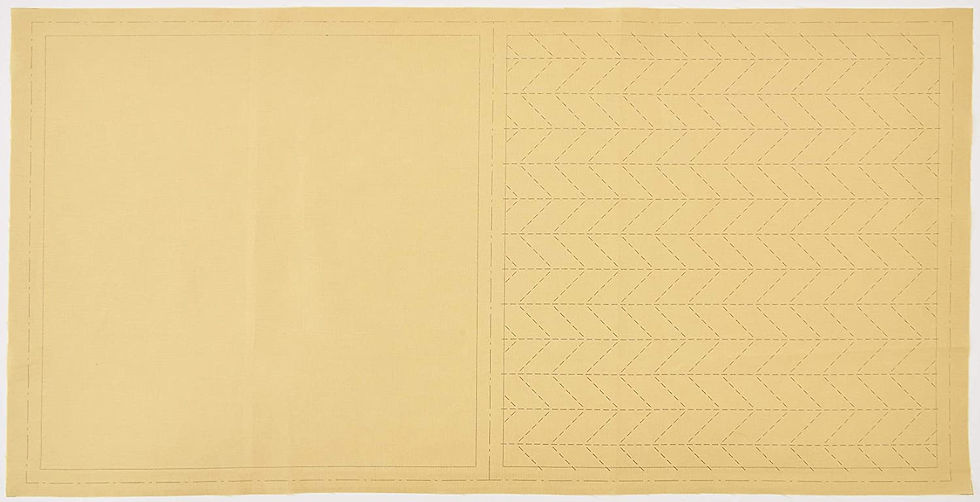 Thumbnail: Lecien Cosmo 'hidamari' orange herringbone  sashiko sampler