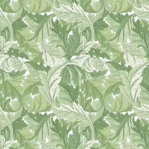 PWWM027.GREEN 'Acanthus' by Morris & Co, by 1/2m