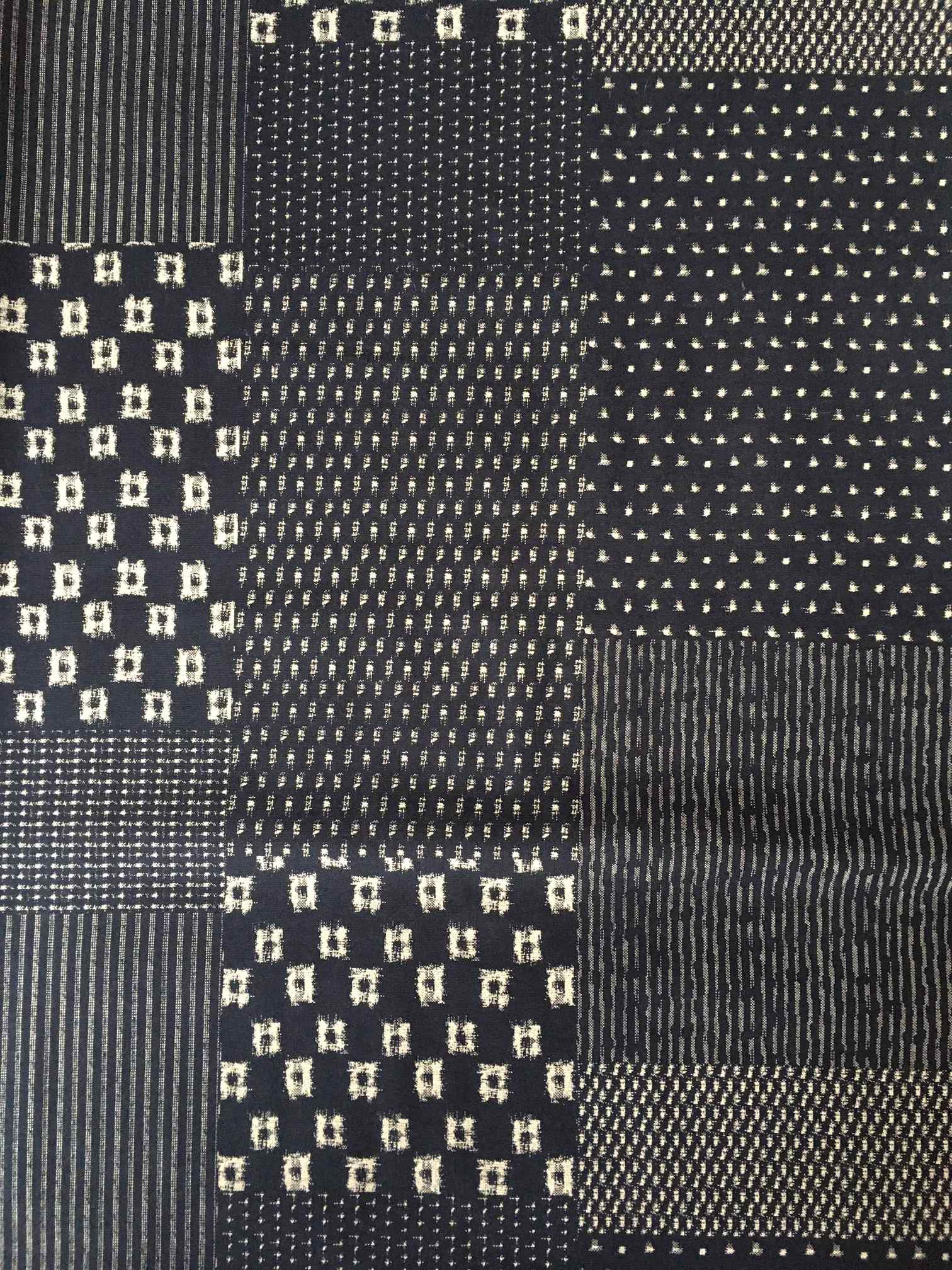 Takumi blue cotton faux boro patchwork (per half metre)