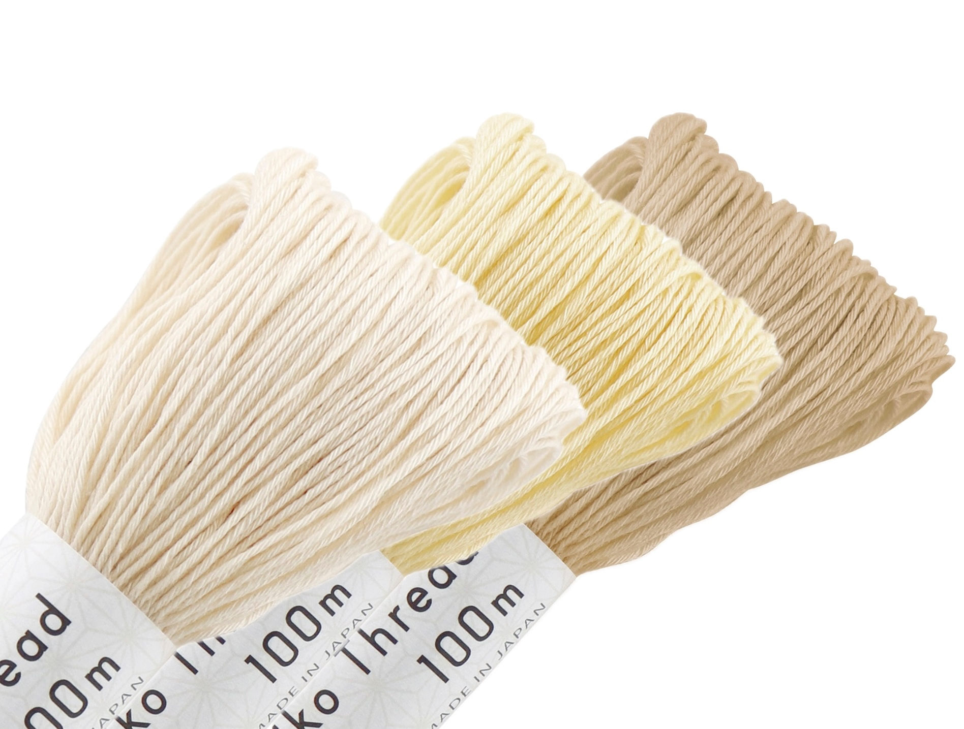 ‘Triple Cream' three x 100m medium sashiko threads pack