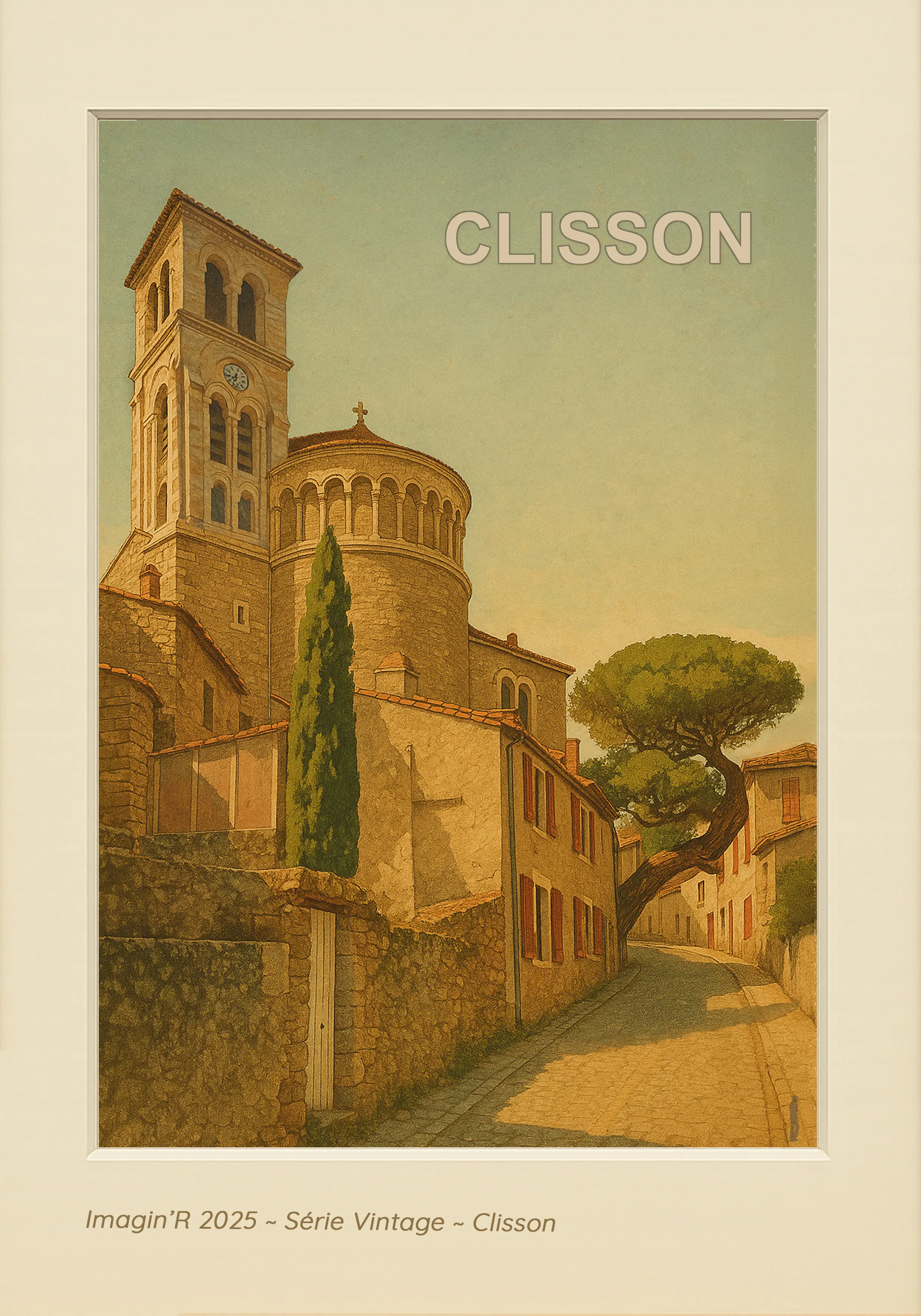 Affiche vintage Clisson – Eglise Notre Dame (21×30 cm)