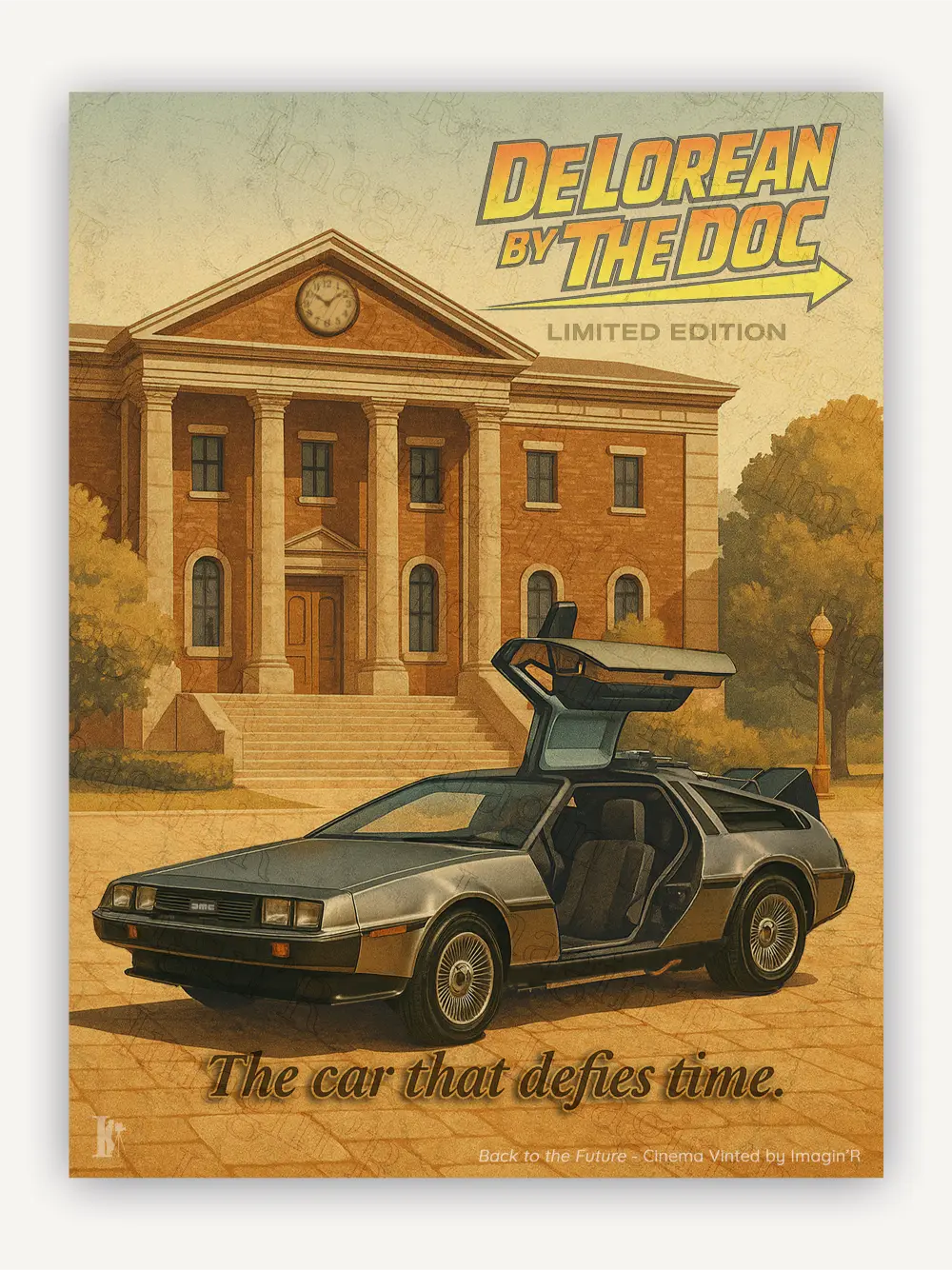 Affiche vintage Retour vers le futur (Back to the Future) – DeLorean | Studio Im