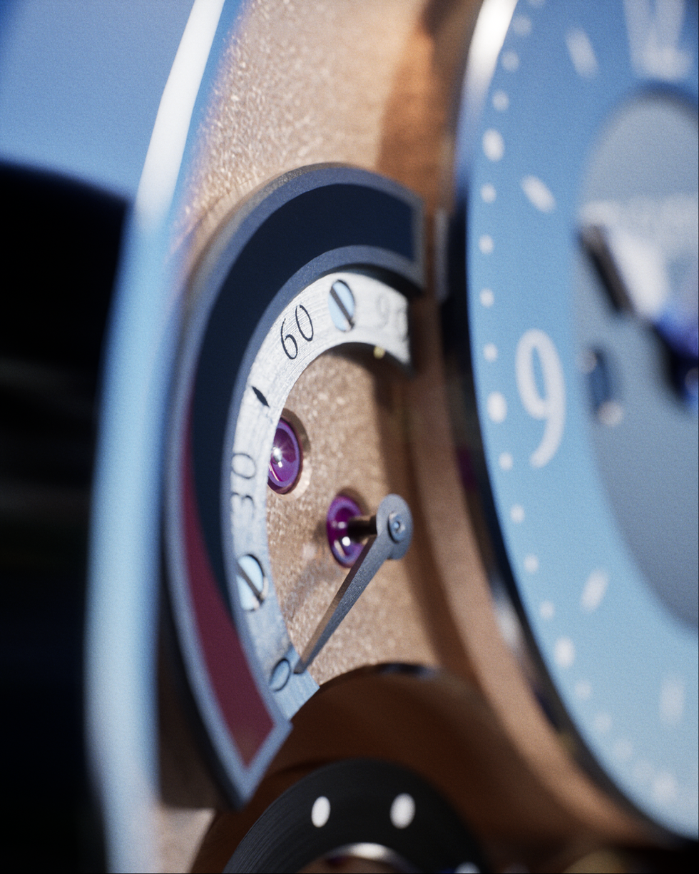 Photorealistic 3D product render of the Ogma Swiss luxury watch by Stephen McGonigle, created by Real Virtual using advanced CGI techniques in Unreal Engine.