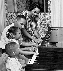 Martin Luther King Jr with Coretta and their children playing piano - The AI Revolution Will Not Be Televised by David L Wadley