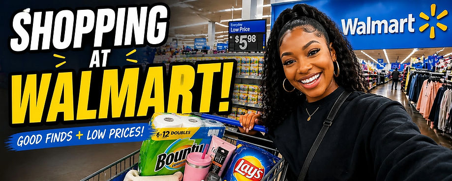 Black woman shopping at walmart