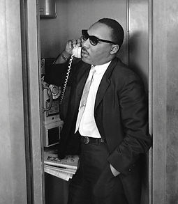 Martin Luther King Jr ont the phone in telephone booth - The AI Revolution Will Not Be Televised by David L Wadley