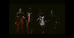 Dark Angels (1998) movie still - The Four Horsemen of the Apocalypse sit on their horses in a dark setting