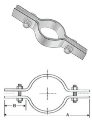 Iron pipe  riser clamp