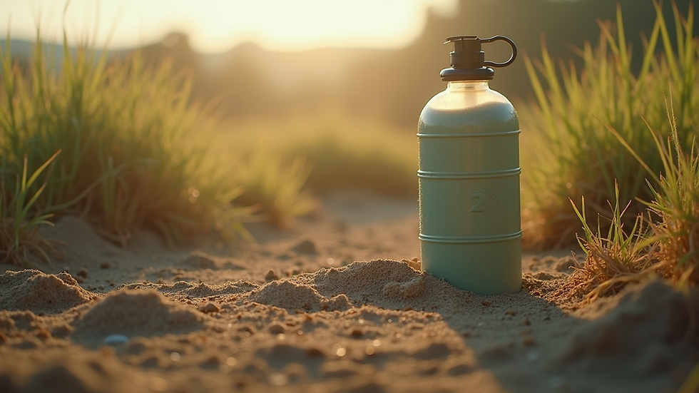 Close-up view of a bio-sand water filter in a rural setting
