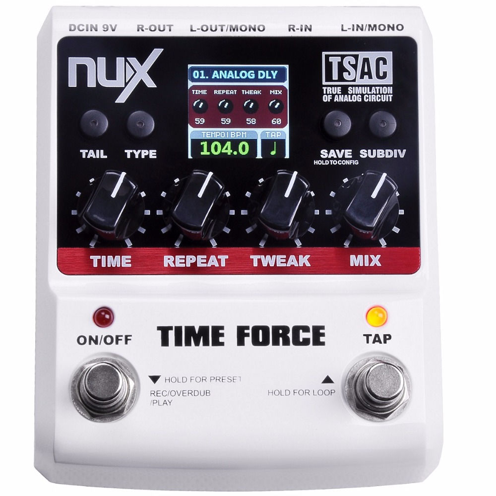 Pedal Delay Nux Time Force 11 Tipos
