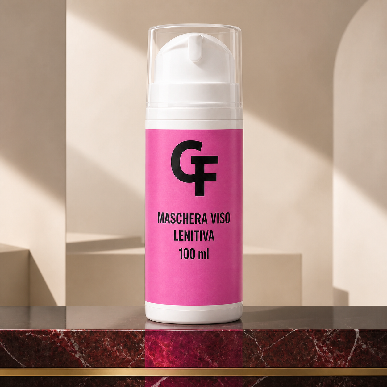 Flacone di Maschera Viso Lenitiva 100 ml con logo GF