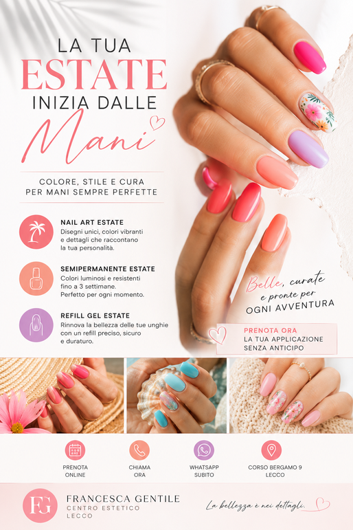 Unghie Estate Lecco: Nail Art, Semipermanente e Refill Gel per mani sempre perfette