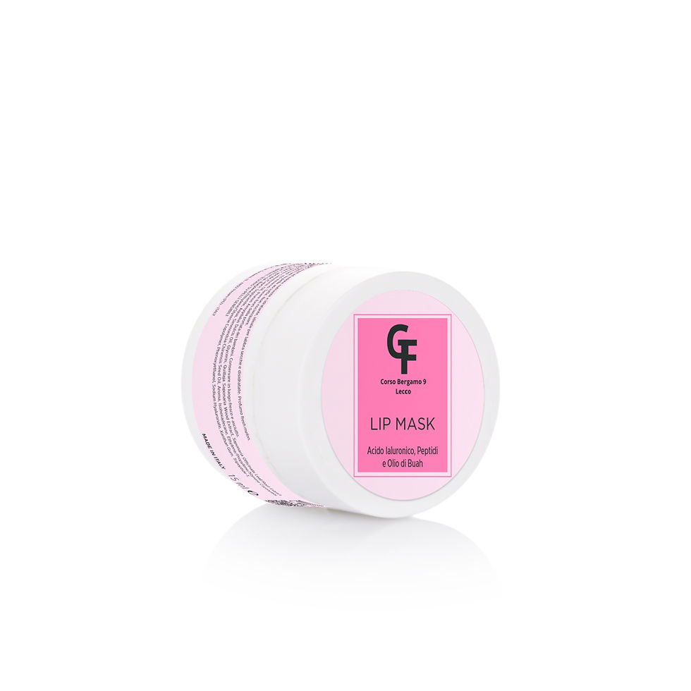 Confezione GF Maschera Labbra Idratante No-Rinse – 15 ml su fondo bianco.