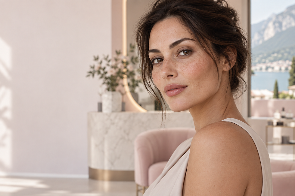 Donna con lentiggini cosmetiche dall'effetto naturale e delicato
