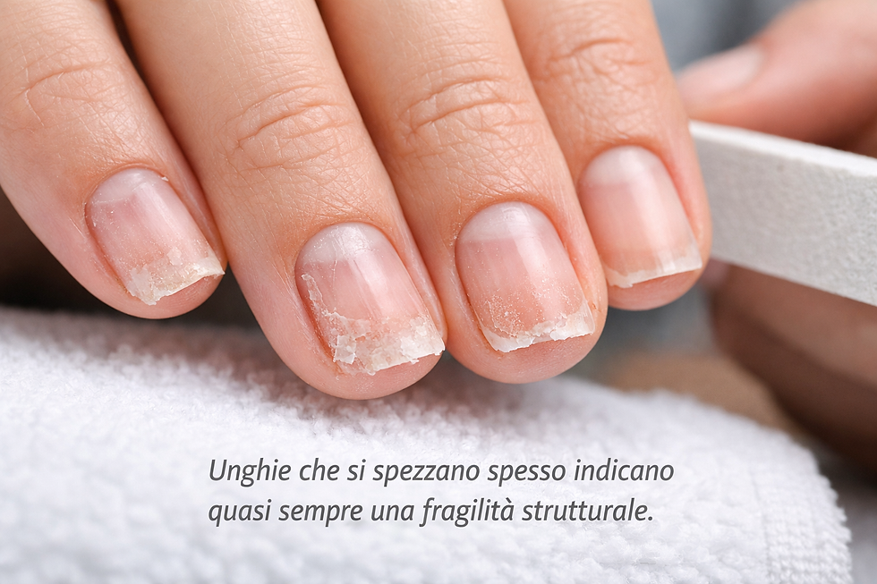 Unghie fragili che si spezzano facilmente: problema strutturale dell’unghia