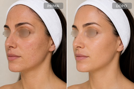 Spicule prima e dopo viso Lecco trattamento estetico professionale