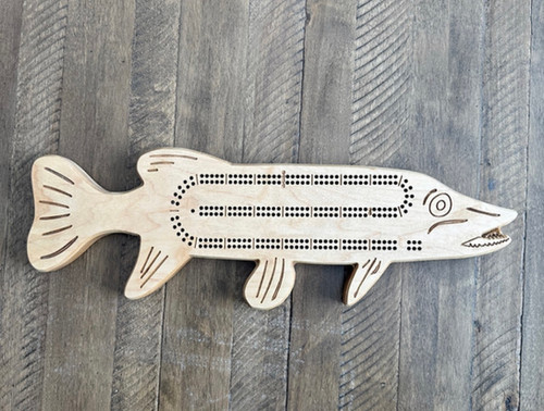 Personalized Wooden Cribbage Board Canada | Northern Pike Custom Gift