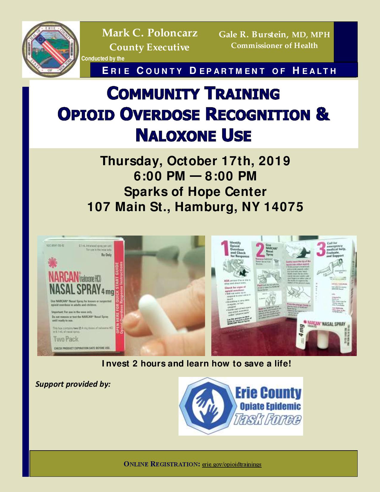 narcan training executive check register