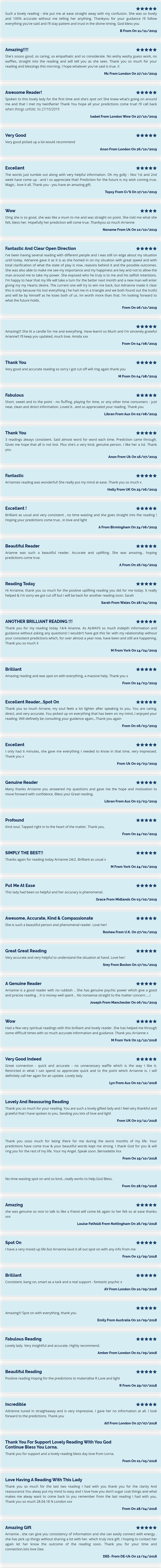Reviews of Arrianne - 2124   Trusted Psy