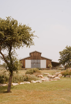 Venue exterior at Camp Hideaway in Fredericksburg, Texas set for a Hill Country wedding day