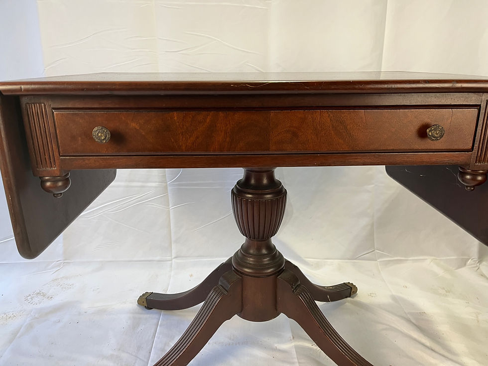 Thumbnail: Mid 20th Century Duncan Phyfe Style Mahogany Drop Leaf Pedestal Table by the Cha