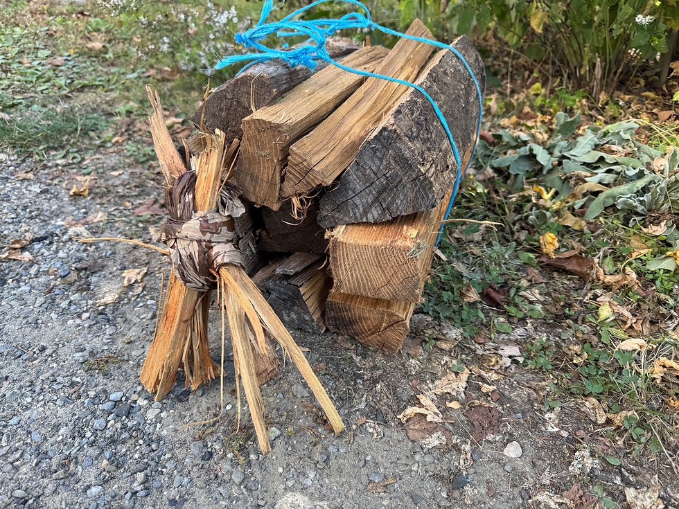 Thumbnail: Firewood bundle with waxed fire starter tinder bundle! Pure Locust