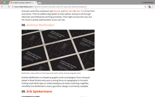 Typographic Business Cards -
Creative Bloq