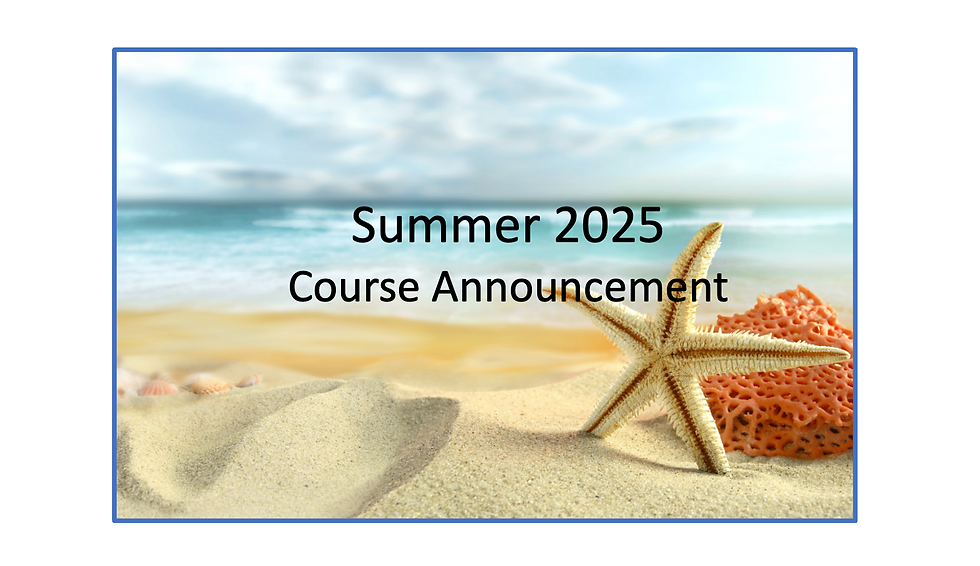 Summer 2025 Course Announcement
