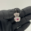 Miniatura: Collar con osito de peluche, corazón rojo y circonitas