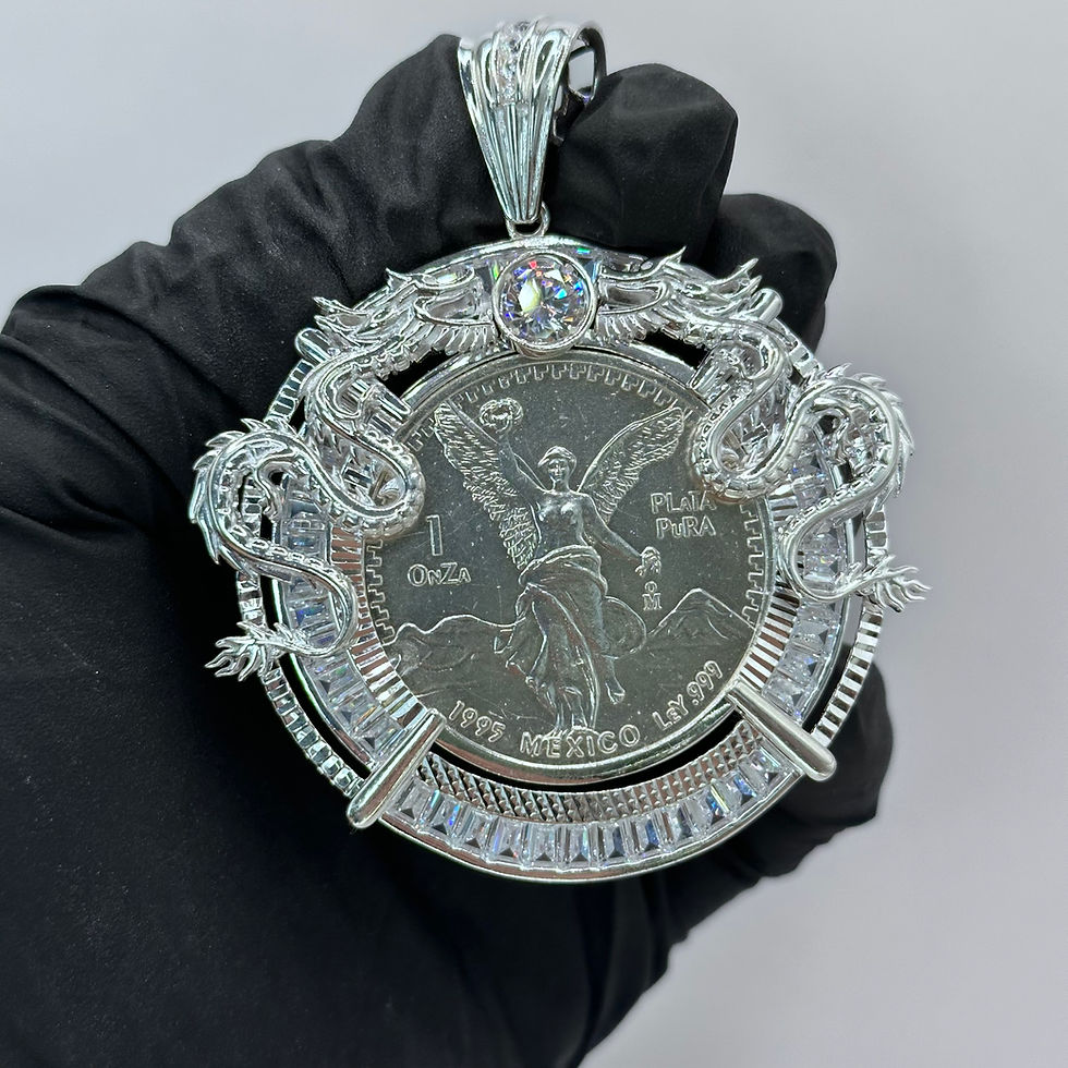 Collar con diseño de dragón y ángel, joyería Silversoul