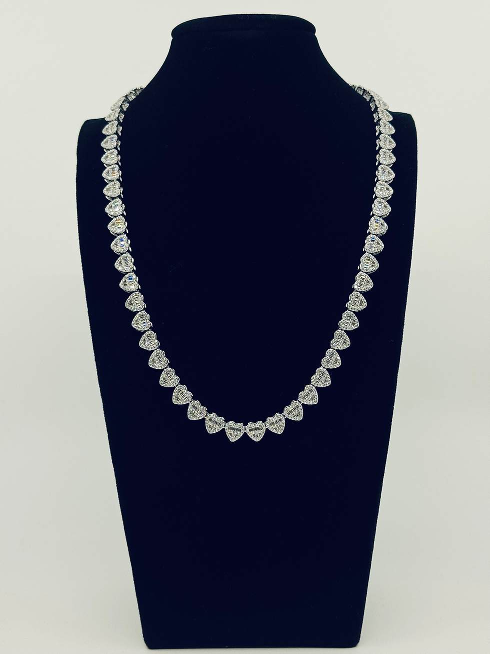 Collar con dije de corazones brillantes, joyería Silversoul