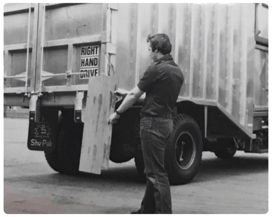 Gordon Cooper testing early designs for automatic reverse braking system